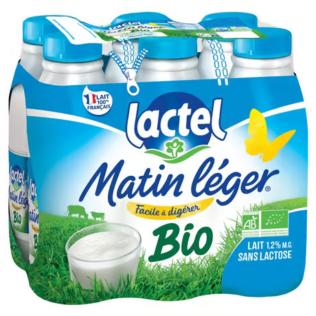 Pack Matin Léger de Lactel BIO 1,2% M.G. 6x1L