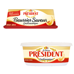 Beurre gastronomique doux Président 250g