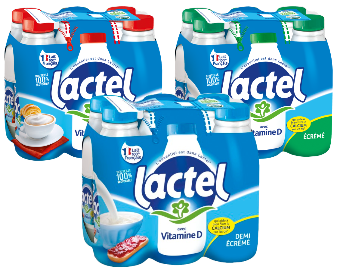 Lactel Classique Vitamine D 6x1L écrémé, demi-écrémé ou entier