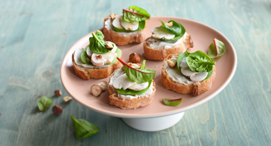 Tartines champignons, épinards et Société Crème