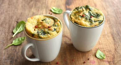 Mugcake saumon et épinards