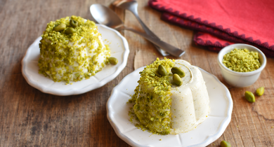 Panna Cotta et pistaches croquantes