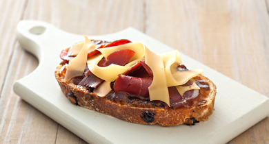 Tartine figues et jambon cru