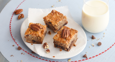 Brownies légers chocolat blanc et noix de pécan