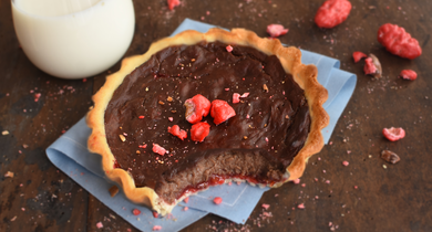 Petits flans pâtissiers chocolat pralines roses