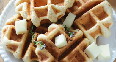 Gaufres liégeoises à la Tomme de Brebis Lou Pérac