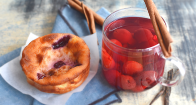Clafoutis et infusion à la cerise