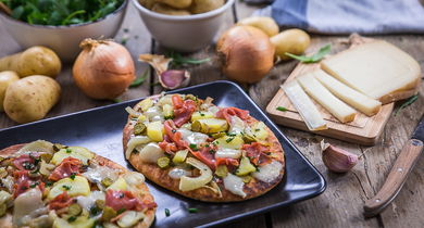 Pizza à l'Ossau-Iraty façon raclette