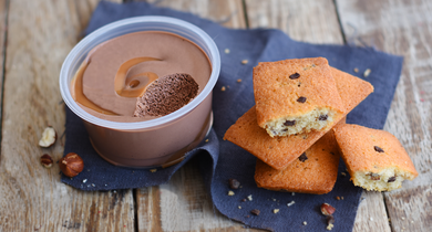 Tourbillon de Mousse et Financiers aux pépites de chocolat