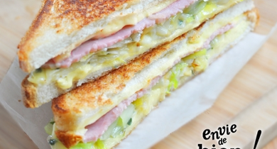 Croque à la fondue de poireaux Président 