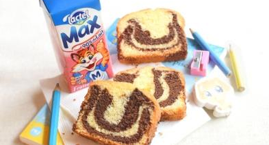 Lactel Max fraise et son marbré au chocolat