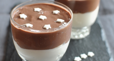 Panna cotta Lactel au chocolat-vanille