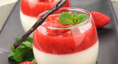 Panna cotta à la fraise