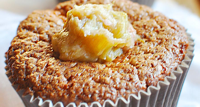 Muffins à la rhubarbe