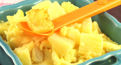 Clafoutis poêlé à l'ananas | Dès 12 mois