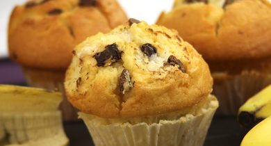 Muffins à la banane et pépites de chocolat