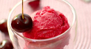 Sorbet cerise et gingembre
