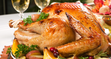 Chapon fruité et ses pommes Duchesses