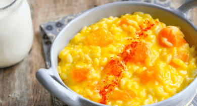 Risotto crémeux safran-potiron