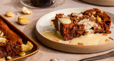 Fondant châtaigne et crème anglaise Bridélice 