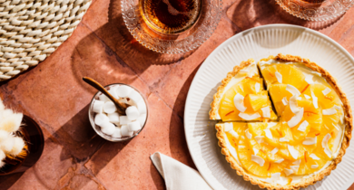 Tarte à l’ananas, à l’orange et à la noix de coco