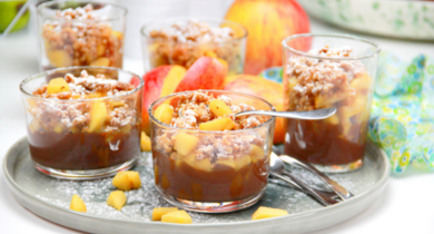 Crumble aux pommes chocolat