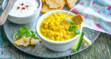 Apéro Dip aux Lentilles Corail & Curry
