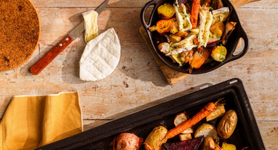 Légumes rôtis au piment d'Espelette et Extra fondant Président 