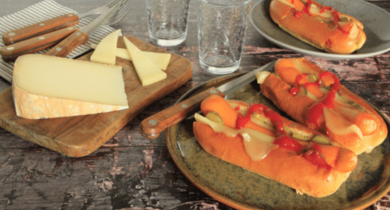 Hot dog à la New Yorkaise et à l'Ossau-Iraty Istara