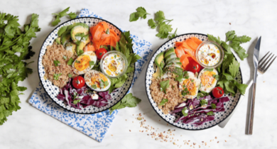 Bowl / assiette complète (légumes de saisons, avocat, œuf dur, quinoa)