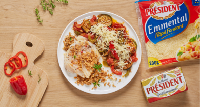 Crumble de cabillaud et Ratatouille