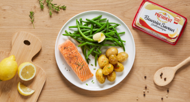 Pavé de saumon rôti à l’ail