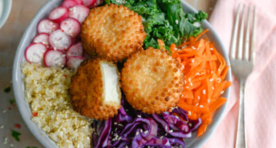 Veggie Bowl aux Palets croustillants au Chèvre Président