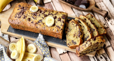 Cake à la banane et pépites de chocolat