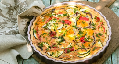 tarte à l'aubergine et à la courgette 