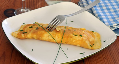 Omelette roulée aux fines herbes