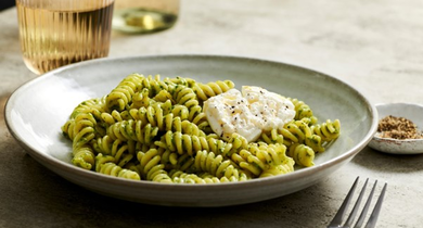 recette :Pâtes au pesto et à la Burrata Galbani 