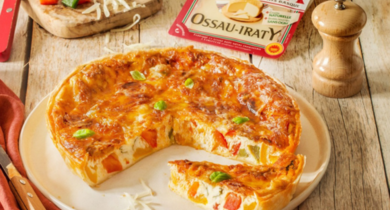 Quiche aux poivrons et Ossau Iraty Istara