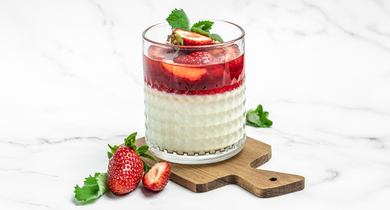 Fondue de fruits rouges au Yaourt goût à la fraise et Smarties®