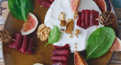 Labné Président aux figues, noix et viande des grisons