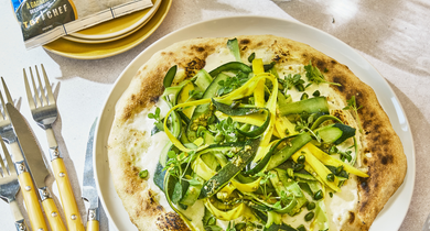 Pizza Mozzarella Galbani, Rubans de Courgettes & Citron