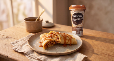 Recette Shakissimo Espresso et wrap au caramel au beurre salé