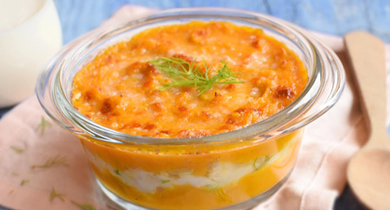 Parmentier de butternut au cabillaud