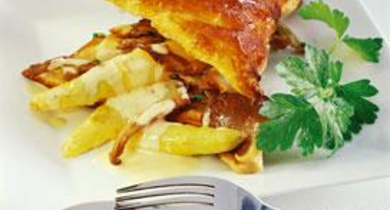 Asperges et pleurotes en croûte dorée