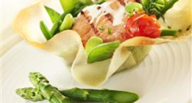 Aumônière de saumon et petits légumes