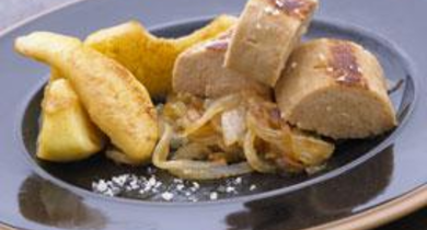 Boudin blanc aux pommes caramélisées