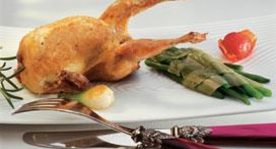 Caille rôtie au romarin