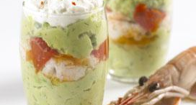 Cappuccino d'avocat aux langoustines