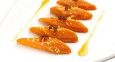 Carottes de Créances au beurre, pain d'épices et citron