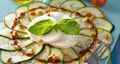 Carpaccio de Courgettes et Mozzarella